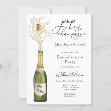 Pop the Champagne Bachelorette Party Invitations