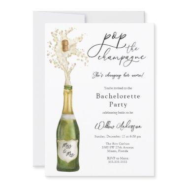 Pop the Champagne Bachelorette Party Invitations