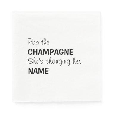 Pop the champagne bridal cocktail napkins