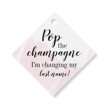 Pop the Champagne  Favor Tag