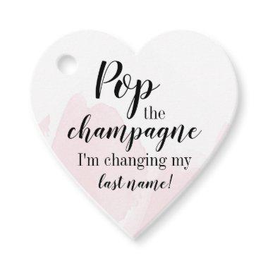 Pop the Champagne  Favor Tag Heart