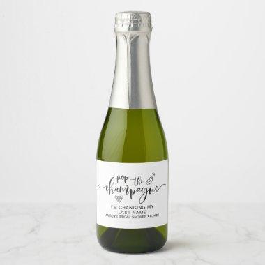 Pop The Sparkling Wine Mini Sparkling Wine Bottle Sparkling Wine Label