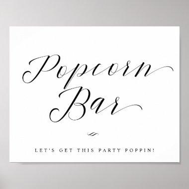 Popcorn Bar Chic Bridal Shower or Wedding Sign