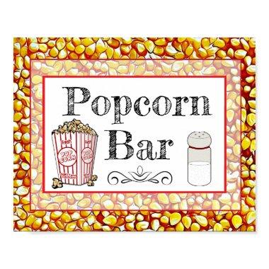 Popcorn Bar Wedding or Baby Shower Sign Poster