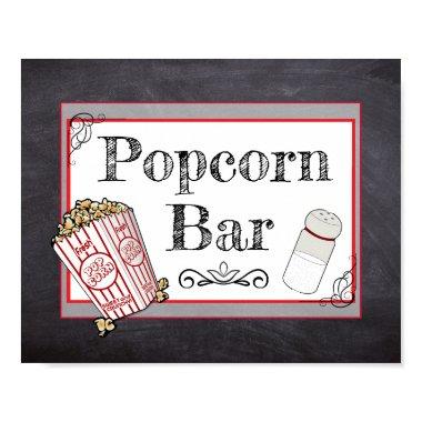 Popcorn Bar Wedding or Baby Shower Sign Poster