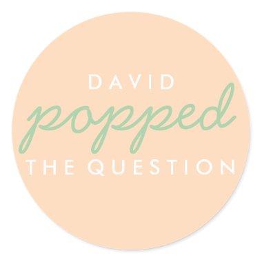 Popped the Question Popcorn Welcome Bag Sticker