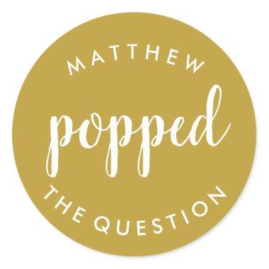 Popped the Question Sticker Gold