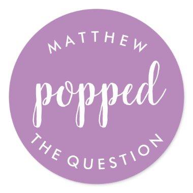 Popped the Question Sticker Lavender Purple