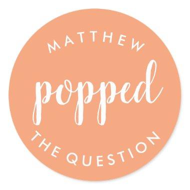 Popped the Question Sticker Peach