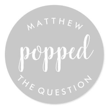 Popped the Question Sticker Silver