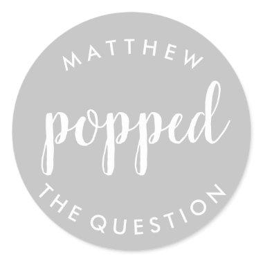 Popped the Question Sticker Silver