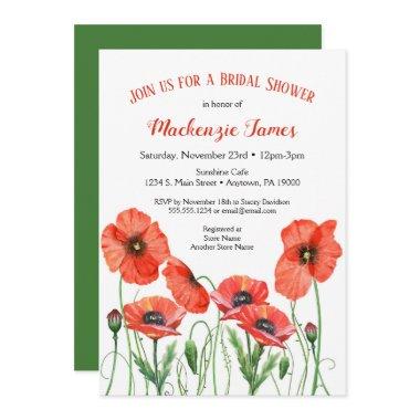 Poppies Floral  Watercolor