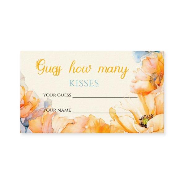 Poppy Bloom guess how many kisses bridal game Enclosure