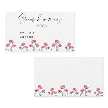 Poppy floral guess how many kisses bridal game enclosure