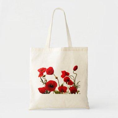 Poppy Flower Red Floral Wedding Bridesmaid Gift Tote Bag