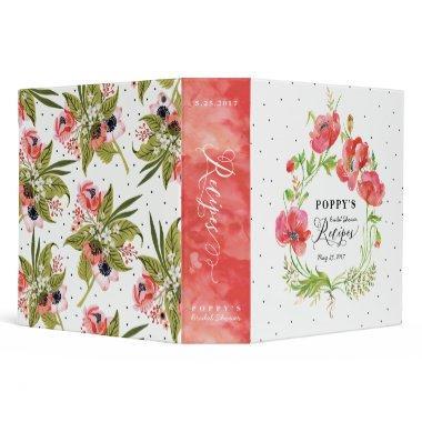 Poppy Flowers  Recipe 3-Ring Binder