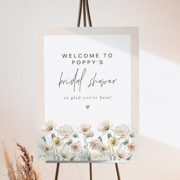 POPPY Rustic Wildflower Bridal Shower Welcome Foam Board