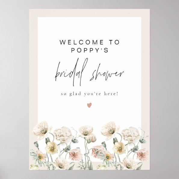 POPPY Rustic Wildflower Bridal Shower Welcome Poster