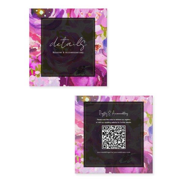 Pops of Pink Purple Vibrant Floral Wedding Details Square Business