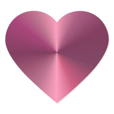 Popular Pink Template Modern Metallic Look Blank Heart Sticker