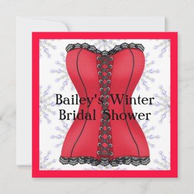 POPULAR RED & BLACK Elegant WINTER Bridal Shower I Invitations