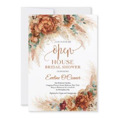 Popular terracotta pampas grass copper Open House Invitations