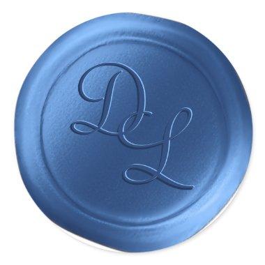 Porcelain Blue 2 Letter Monogram Wax Seal Stickers