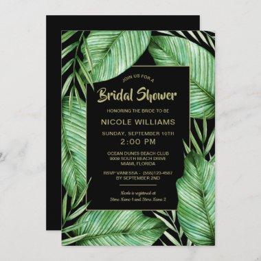 Posh Tropical Vibe Bridal Shower Invitations