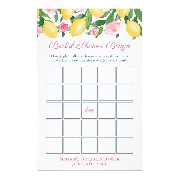 Positano Lemons Bridal Shower Bingo Game Invitations Flyer
