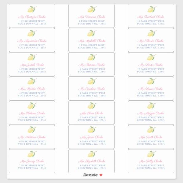Positano Lemons Guest Envelope Address Labels