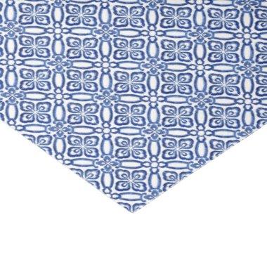 Positano Vintage Mediterranean Blue White Tiles Tissue Paper