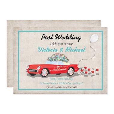 Post Wedding Retro Car Just Married