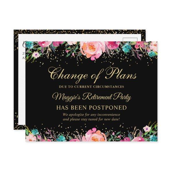 Postponed Announcement Floral Retirement Party Post