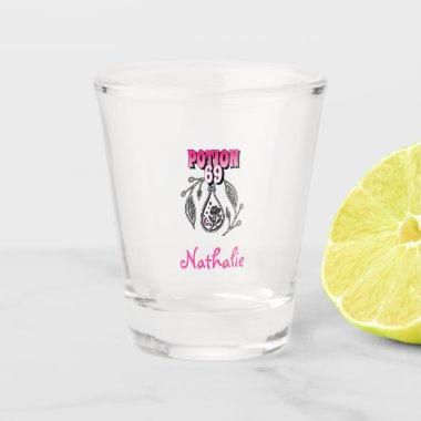 Potion 69 Pink and black design for girls Shot Glass