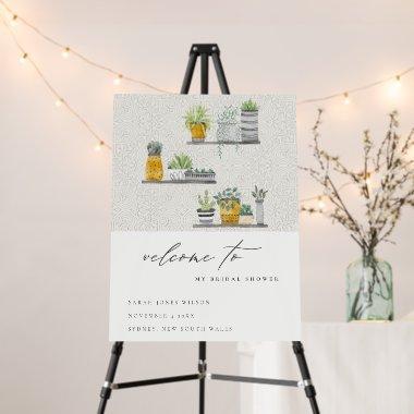 Potted Plant Leafy Botanical Bridal Shower Welcome Foam Board