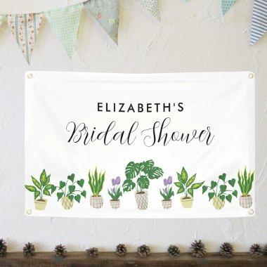 Potted Plants Bridal Shower Greenery Backdrop Banner