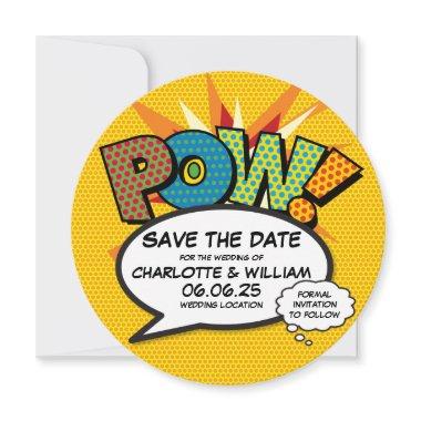 POW Save the Date Fun Retro Comic Book Pop Art