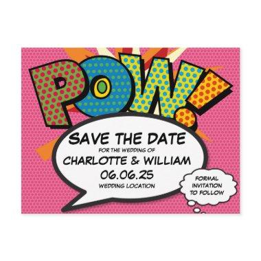 POW Save the Date Fun Retro Comic Book Pop Art Announcement Post