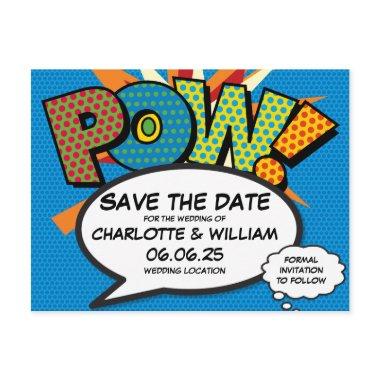POW Save the Date Fun Retro Comic Book Pop Art Announcement Post