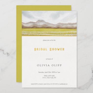 Prairies in Bloom Bridal Shower Foil Invitations