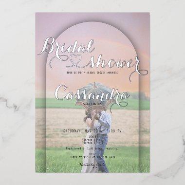 Preppy Arch Handwritten Heart Photo  Foil
