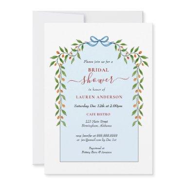 Preppy Citrus Arch frame winter Bridal shower Invitations