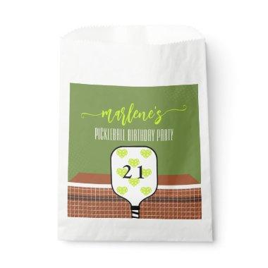 Preppy Pickleball Paddle Photo Dink Birthday Party Favor Bag