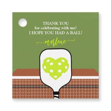 Preppy Pickleball Paddle Photo Dink Birthday Party Favor Tags