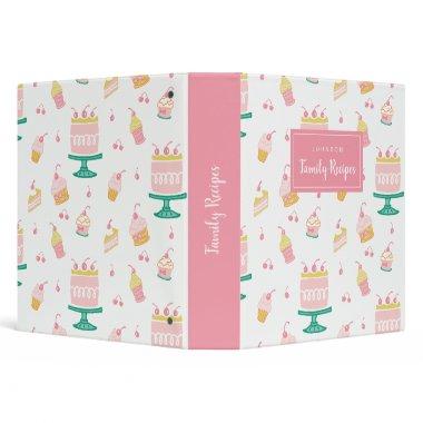 Preppy Pink Cake Cupcake Recipe Binder