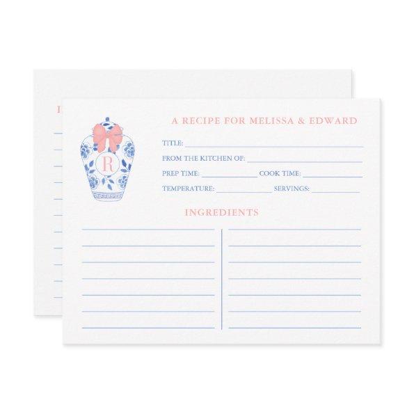 Preppy Pink White Blue Monogram Shower Recipe
