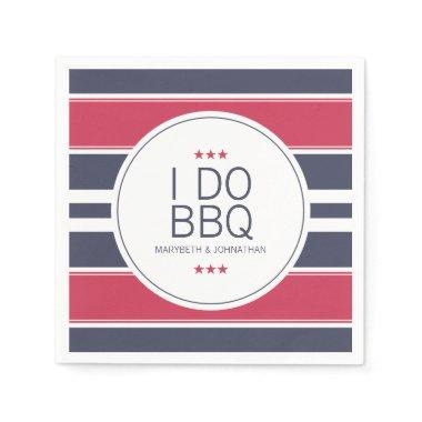 Preppy Red, White & Blue Wedding Shower Napkin