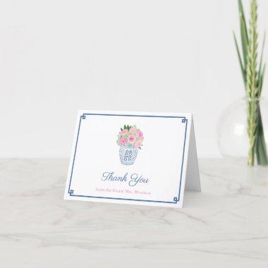 Preppy Roses Ginger Jar Bridal Shower Personalized Thank You Invitations