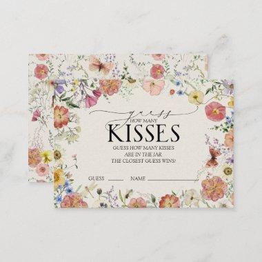 Pressed Wildflower Bridal Shower Kisses game Enclosure Invitations