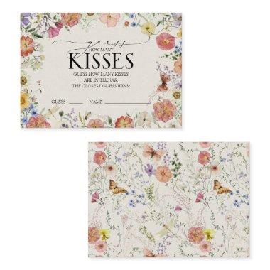 Pressed Wildflower Bridal Shower Kisses game Enclosure Invitations